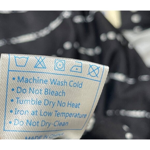 Bulotus Top Shirt Blue Black Print Size 2XL V-Neck Collared Womens - Picture 5 of 6